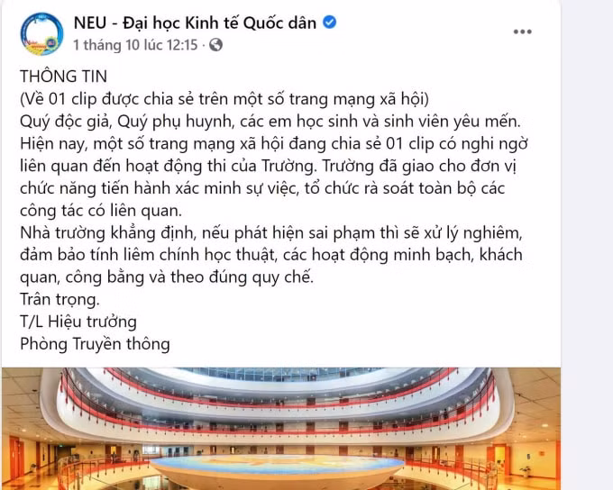 can xu ly som manh tay gian lan thi cu o dai hoc kinh te quoc dan tranh vu viec nhu tai ha giang hinh 1