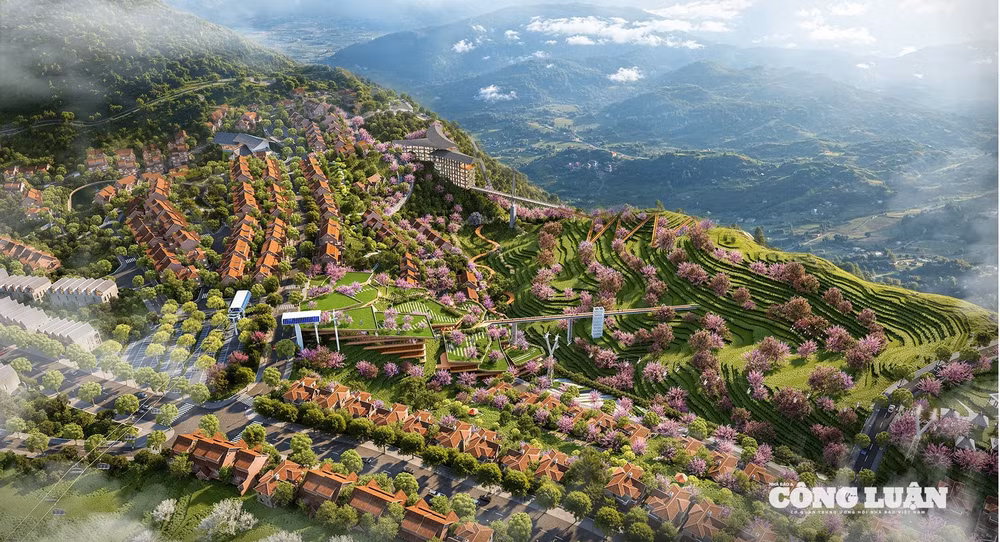 Phối cảnh dự án Khu đô thị sinh thái Đồi chè Ô Quý Hồ EcoSapa