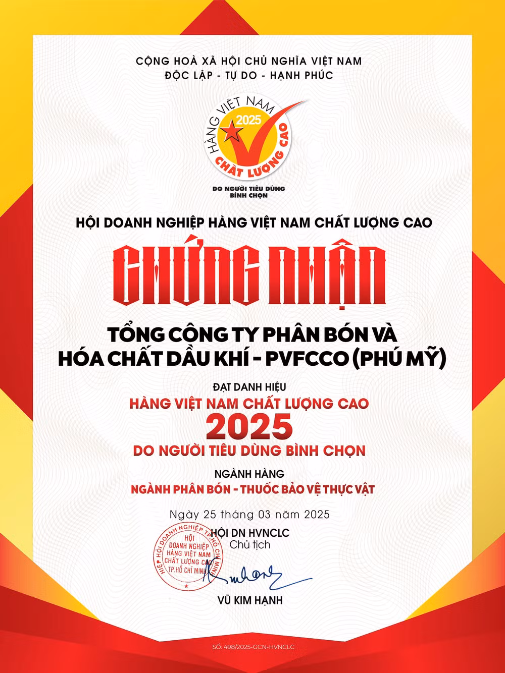 phu my vinh du duoc binh chon hang viet nam chat luong cao nam thu 22 lien tiep hinh 3