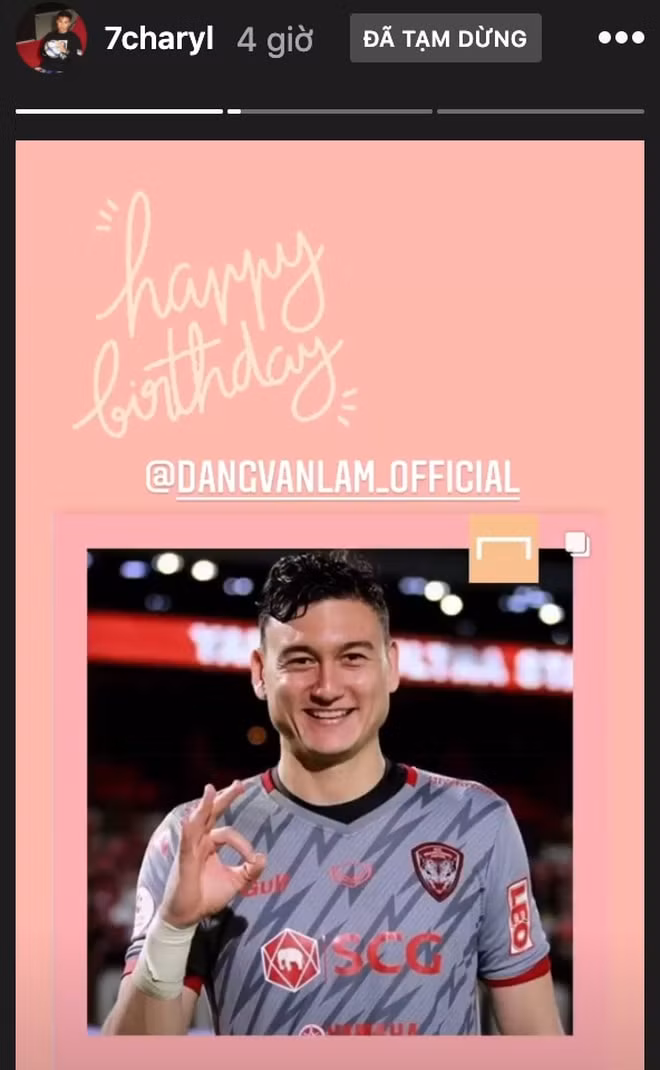 Fanpage AFF Cup, cựu tuyển thủ Thái Lan Charyl Chappuis gửi lời chúc mừng sinh nhật Văn Lâm. Ảnh: internet.
