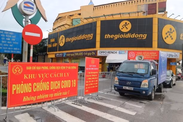 Khu vực cách ly đường Ngô Quyền hết sức nghiêm ngặt