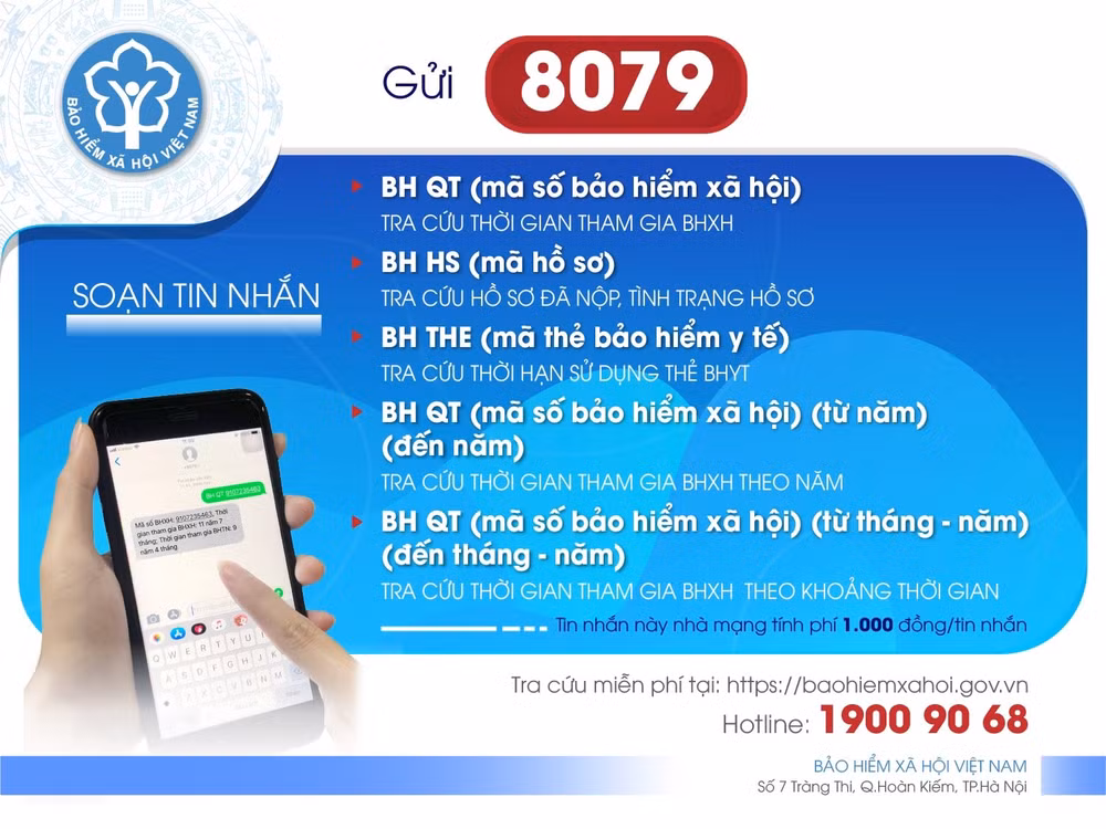 5 dịch vụ tin nhắn tra cứu theo cú pháp gửi đến tổng đài 8079