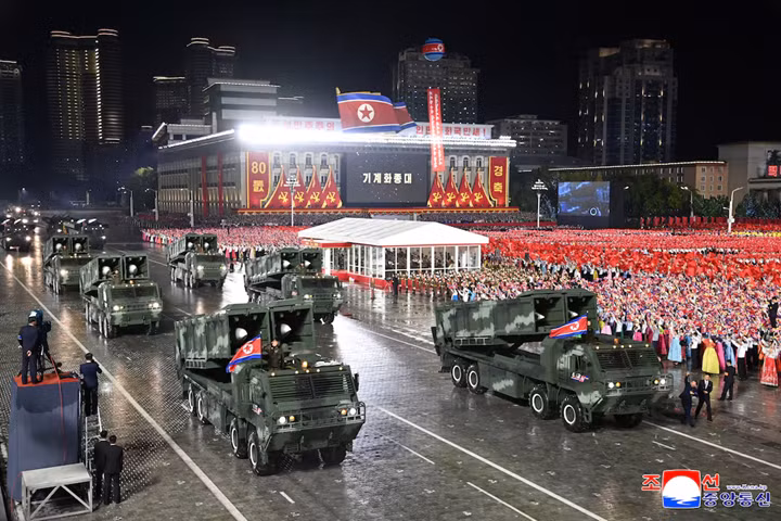 Lễ duyệt binh kỷ niệm 80 năm thành lập Đảng Lao động Triều Tiên (WPK). Ảnh