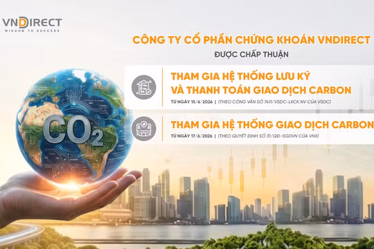 VNDIRECT (VND) vào nhóm công ty chứng khoán đầu tiên tham gia thị trường carbon trong nước, hiện diện cả hệ thống giao dịch và lưu ký thanh toán