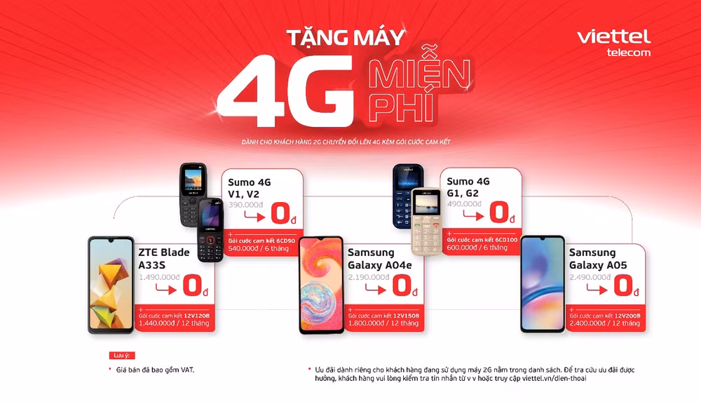 viettel tang mien phi dien thoai 4g cho khach hang 2g hinh 1