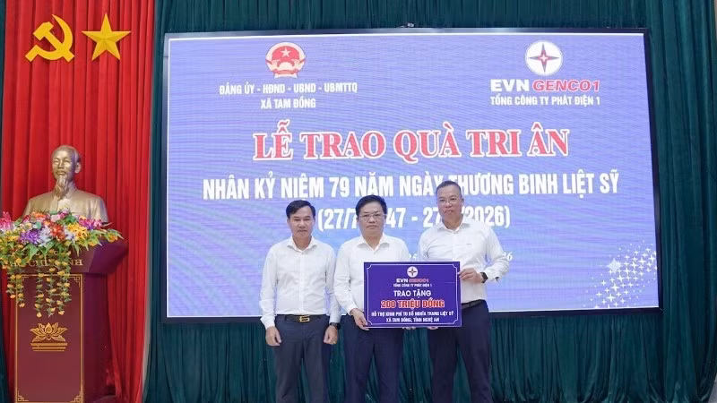 EVNGENCO1 triển khai nhiều hoạt động tri ân nhân kỷ niệm 79 năm Ngày Thương binh-Liệt sĩ, đồng thời thực hiện các chương trình an sinh xã hội tại nhiều địa phương. Ảnh: GENCO1