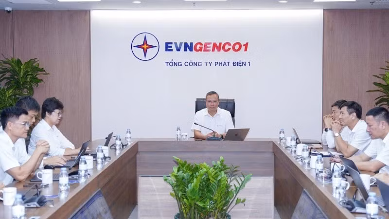 Tổng Giám đốc Lê Hải Đăng chủ trì Hội nghị giao ban tháng 8/2026 của EVNGENCO1. Ảnh: GENCO1