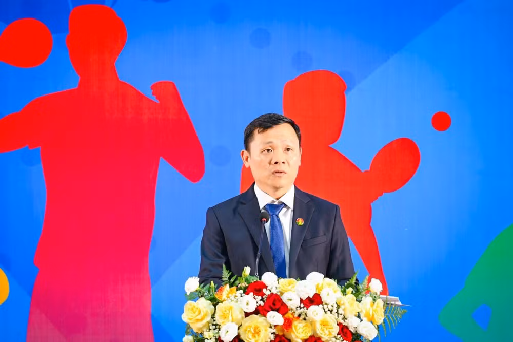 Ông Huỳnh Trần Anh Quang, Giám đốc Marketing Tổng Công ty Phân bón Dầu khí Cà Mau tại Lễ khai mạc.
