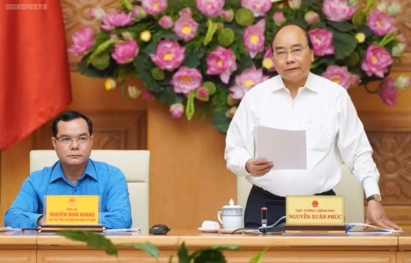 Thủ tướng phát biểu tại cuộc làm việc. Ảnh: VGP
