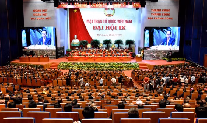 Toàn cảnh Đại hội đại biểu toàn quốc MTTQ Việt Nam lần thứ IX, nhiệm kỳ 2019 – 2024.