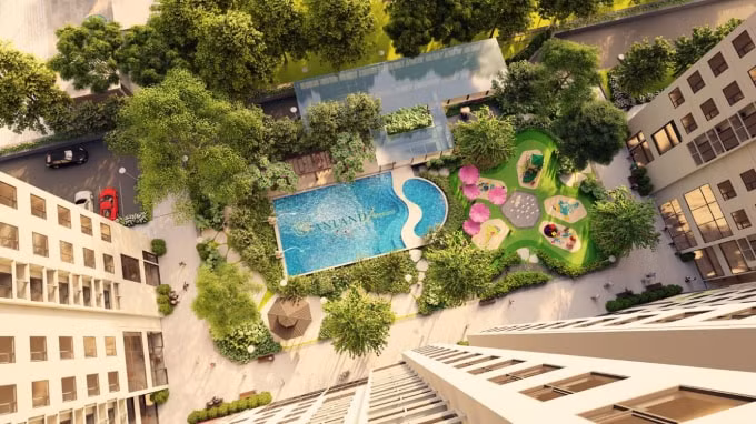 Không gian sống xanh tại Anland Premium.