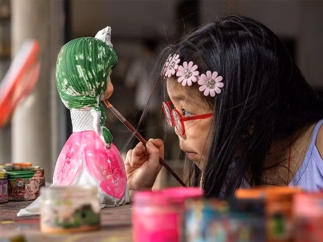 Tác phẩm “Khi bé thể hiện niềm đam mê” của tác giả Trần Thị Hồng Minh (Giải Nhất). Ảnh: BTC