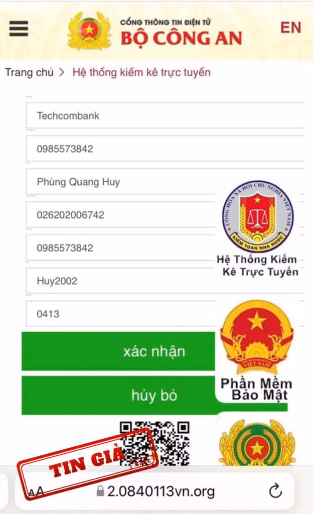 gia mao cong thong tin dien tu bo cong an voi muc dich lua dao hinh 2
