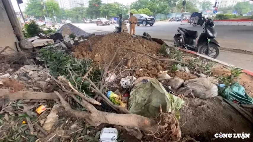 dai phan cach duong vanh dai 3 ha noi bi bien thanh bai do rac hinh 3
