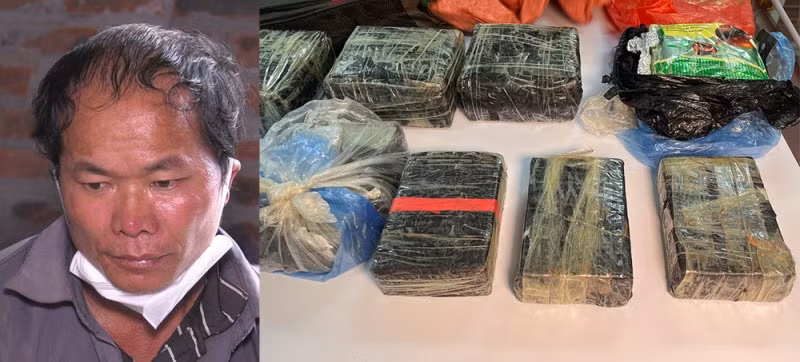 bat giu doi tuong dung xe mayvan chuyen trai phep 8 banh heroin cung 4kg ma tuy da hinh 1