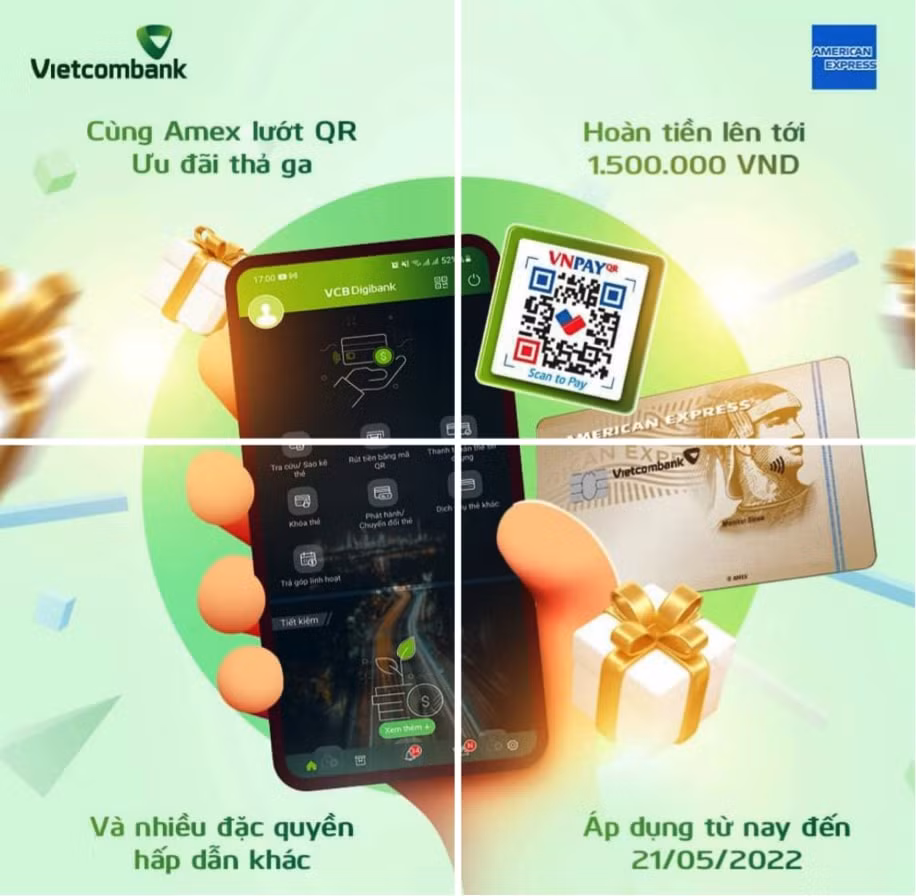 luot qr cung vietcombank amex hoan tien len toi 15 trieu dong hinh 1