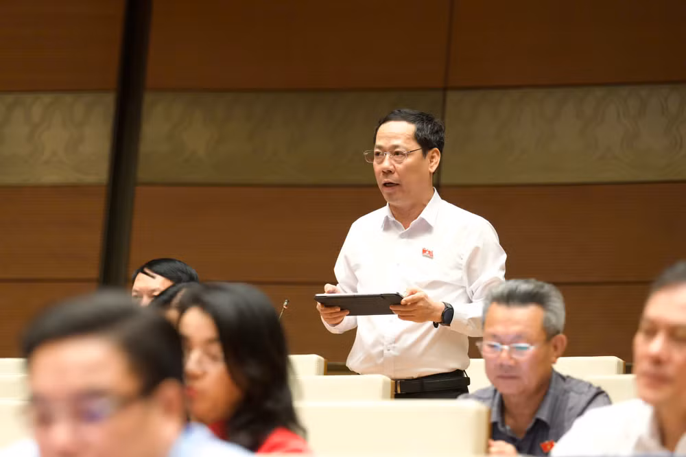 Đại biểu Trần Nhật Minh - Đoàn ĐBQH tỉnh Nghệ An phát biểu