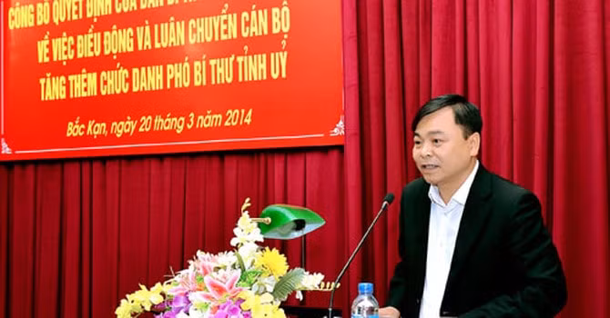 Ông Nguyễn Hoàng Hiệp khi luân chuyển làm Phó Bí thư tỉnh ủy Bắc Kạn