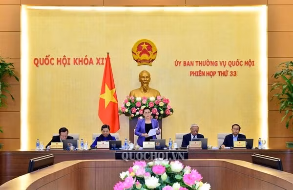 Chủ tịch Quốc hội Nguyễn Thị Kim Ngân phát biểu khai mạc Phiên họp thứ 33 của UBTV Quốc hội. Ảnh: Cổng TTĐT Quốc hội