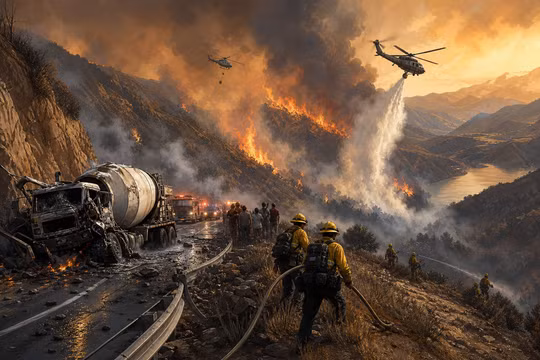 Ô tô gây cháy rừng lớn tại California, lệnh sơ tán khẩn cấp được ban hành