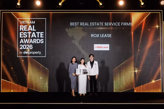 ROX Lease được vinh danh tại DOT Property Vietnam Awards 2026 ở hạng mục “Công ty dịch vụ Bất động sản tốt nhất Việt Nam”