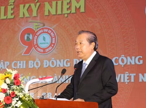 Phó Thủ tướng Thường trực Trương Hòa Bình phát biểu tại buổi lễ. Ảnh: VGP