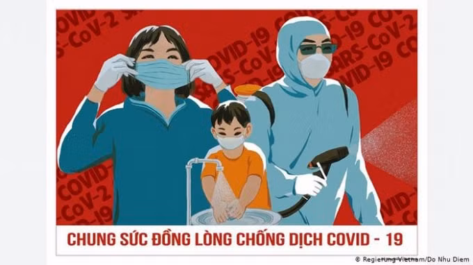 Poste chống Covid-19 tại Việt Nam lên báo Deutsch Welle của Đức