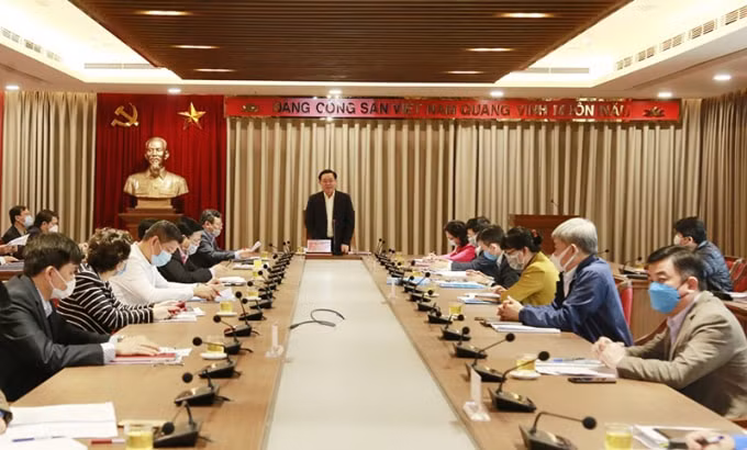 Quang cảnh buổi làm việc. Ảnh: Duy Tiến