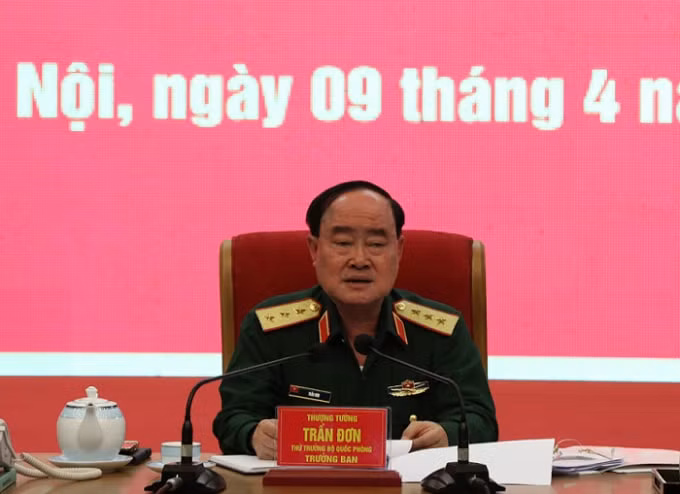 Thượng tướng Trần Đơn phát biểu tại hội nghị. Ảnh: BQP.