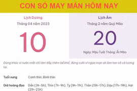 Con số may mắn hôm nay 10/4/2023 thứ 2, ngày 20/2 âm lịch