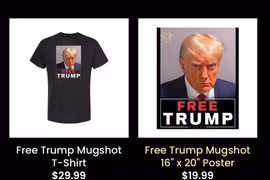 Bùng nổ dịch vụ ăn theo bức 'ảnh tù' của ông Donald Trump