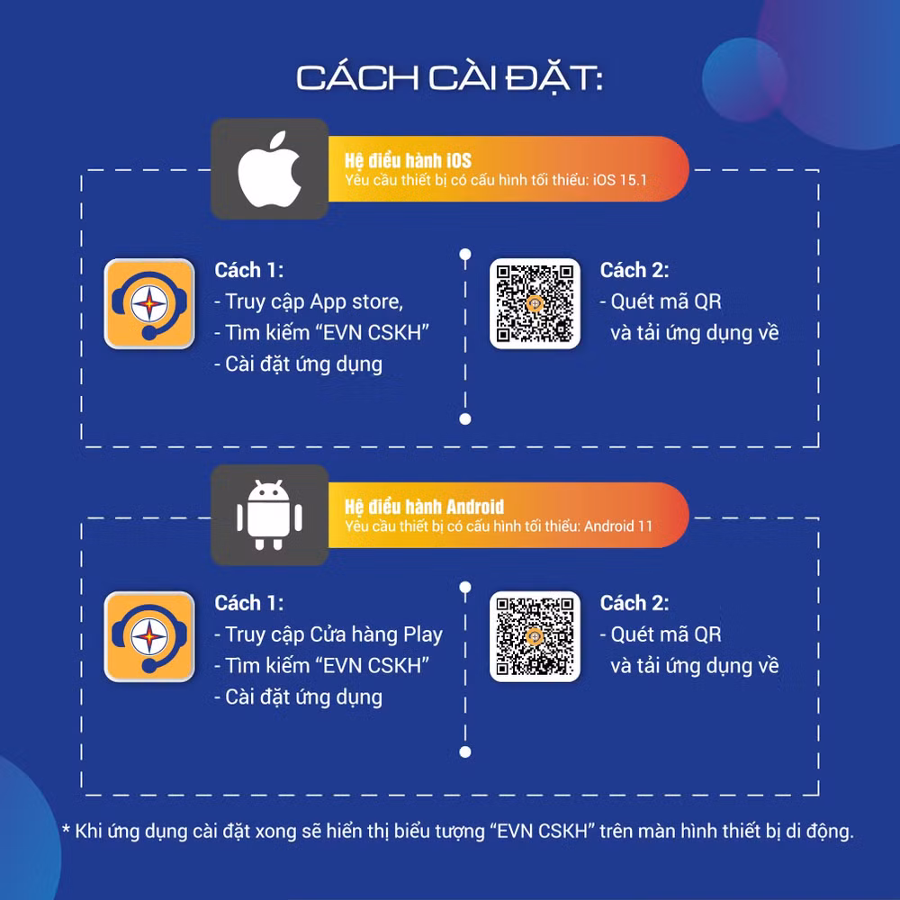 Cách cài đặt ứng dụng EVN CSKH