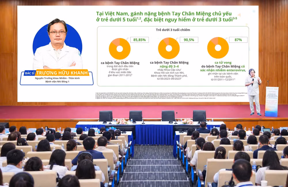 Theo BS Trương Hữu Khanh, tay chân miệng là bệnh truyền nhiễm lây lan nhanh, có thể diễn tiến nặng, gây biến chứng nguy hiểm, thậm chí đe dọa tính mạng trẻ. Ảnh: Mộc Thảo.