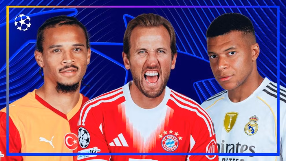 Galatasaray's Leroy Sané, Bayern's Harry Kane and Madrid's Kylian Mbappé