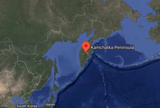 Vị trí Bán đảo Kamchatka trên bản đồ