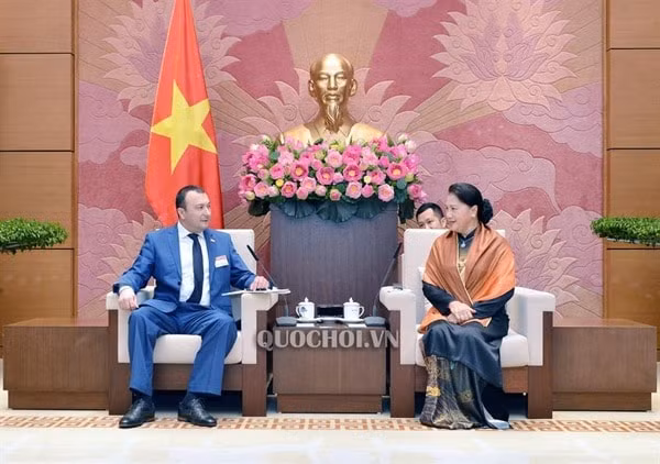 Chủ tịch Quốc hội Nguyễn Thị Kim Ngân tiếp ông Vahe Enfiajyan, Phó Chủ tịch Quốc hội, Chủ tịch Nhóm Nghị sỹ hữu nghị Armenia - Việt Nam. Ảnh: quochoi.vn