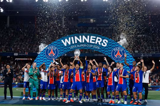Đánh bại Aston Villa, PSG lần thứ hai liên tiếp đoạt Siêu Cúp châu Âu