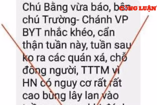 Chống tin giả: Mạo danh Chánh văn phòng Bộ Y tế thông tin thất thiệt về dịch Covid-19