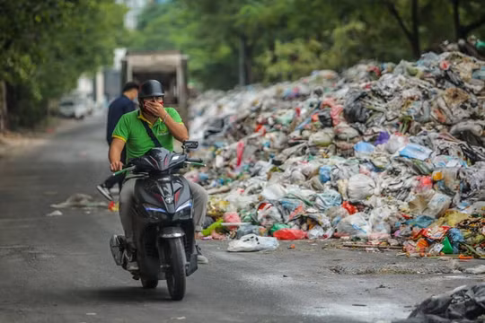 Rác ùn ứ, chất thành đống bốc mùi khắp nội thành Hà Nội