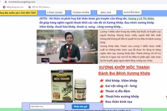 Khuyến cáo người tiêu dùng không sử dụng sản phẩm Xương khớp Mộc Thanh