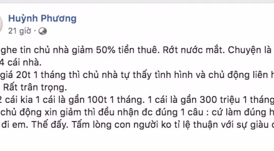 Dân mạng dậy sóng khi Huỳnh Phương chỉ trích chủ thuê nhà