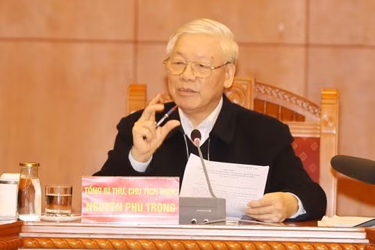 Tổng Bí thư, Chủ tịch nước Nguyễn Phú Trọng chủ trì họp Tiểu ban Văn kiện Đại hội XIII của Đảng