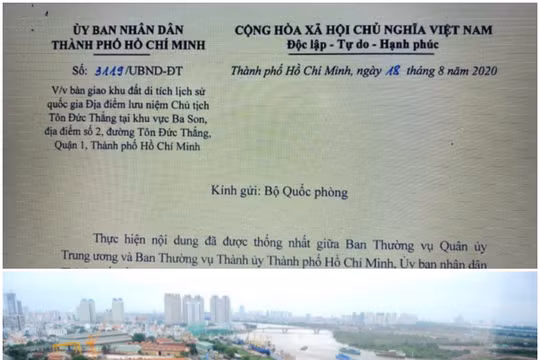 TP. HCM đề nghị Bộ Quốc phòng bàn giao 6.000m2 đất Ba Son để quản lý