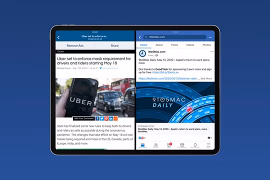 Facebook trên iPad đã hỗ trợ chế độ xem Split View và Silde Over