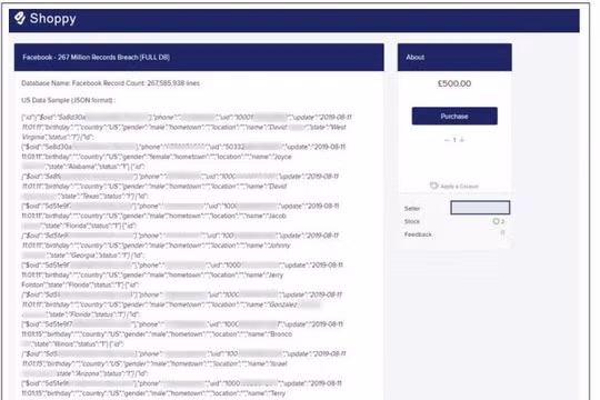 Hàng trăm triệu hồ sơ tài khoản Facebook bị rao bán với giá 'rẻ như bèo'