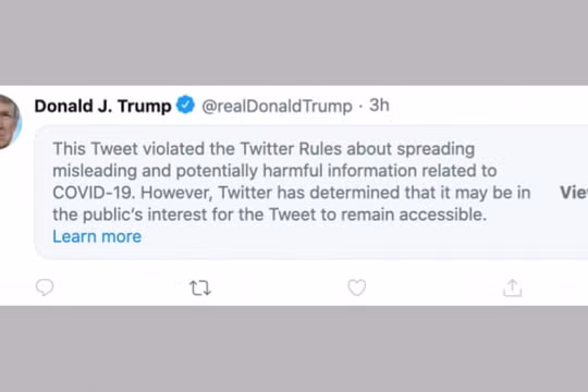 Facebook, Twitter gỡ những bài viết chứa nội dung sai lệch về Covid-19 của Trump