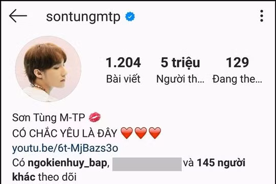 Vũ Khắc Tiệp bị 'chế giếu' khi Sơn Tùng cán mốc 5 triệu followers bỏ xa Ngọc Trinh