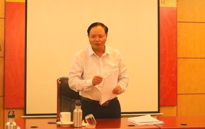 Thứ trưởng Lê Minh Ngân phát biểu chỉ đạo tại buổi làm việc.