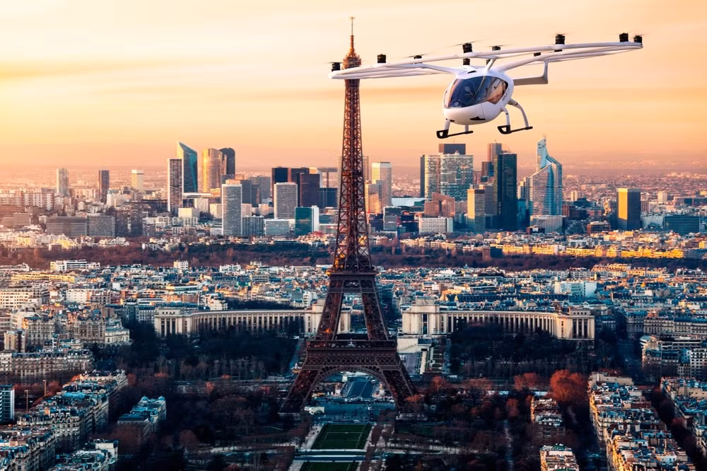 Taxi bay được các nhà khai thác cho cất cánh từ sân bay phía bắc Paris vào tháng 6/2021 trong một cuộc thử nghiệm nhằm mục đích phục vụ khách du lịch trước thềm Olympic 2024. Ảnh: TL.