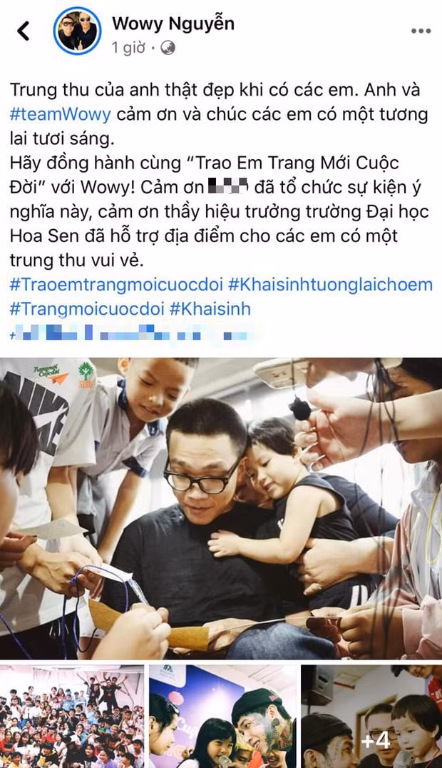 Wowy mang đến&nbsp;những món quà Trung thu gửi tặng các em nhỏ có hoàn cảnh khó khăn.